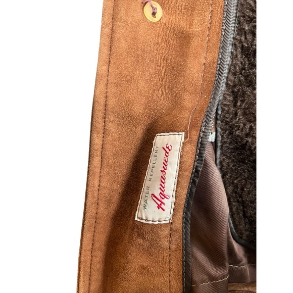 Vintage 50 60s Bambergers Suede Fur-Lined Jacket Coat Western Ranch 38R - Picture 7 of 9